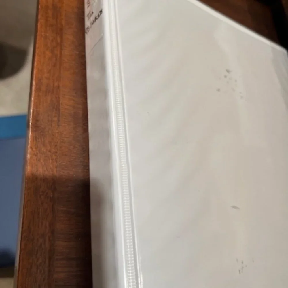 BINDERS, 3 RING, BLUE AND WHITE, USED 1 TIME 2 1/2